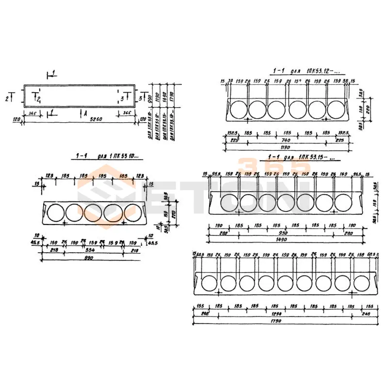 Плиты многопустотные Серия 1.141.1-31с 1ПК 53-10-6 АтIVс с7 (1.141.1-31с)