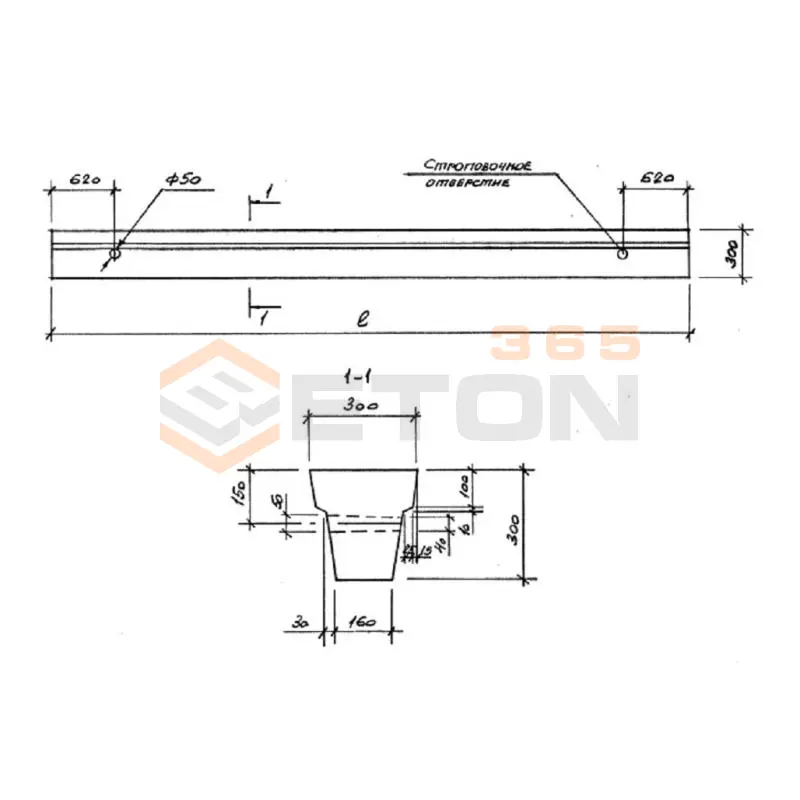 Балки фундаментные ГОСТ 28737-90 3БФ 30 (ГОСТ 28737-90)