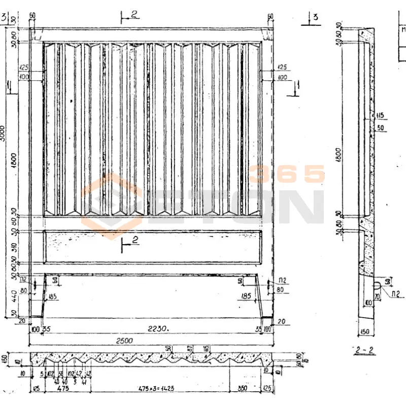 Плиты забора Серия ИЖ 31-77 ПО 11