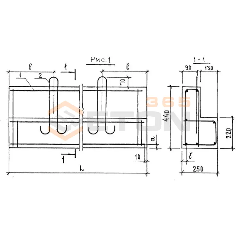 Перемычки балочные ПГ ГОСТ 948-84 2ПГ 42-31 (ГОСТ 948-84)