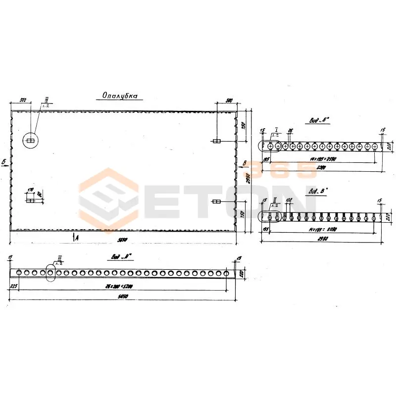 Плиты перекрытия многопустотные ПК шириной 3,0 метра Серия 1.041.1-3 ПК 56-30-6 АтVл б
