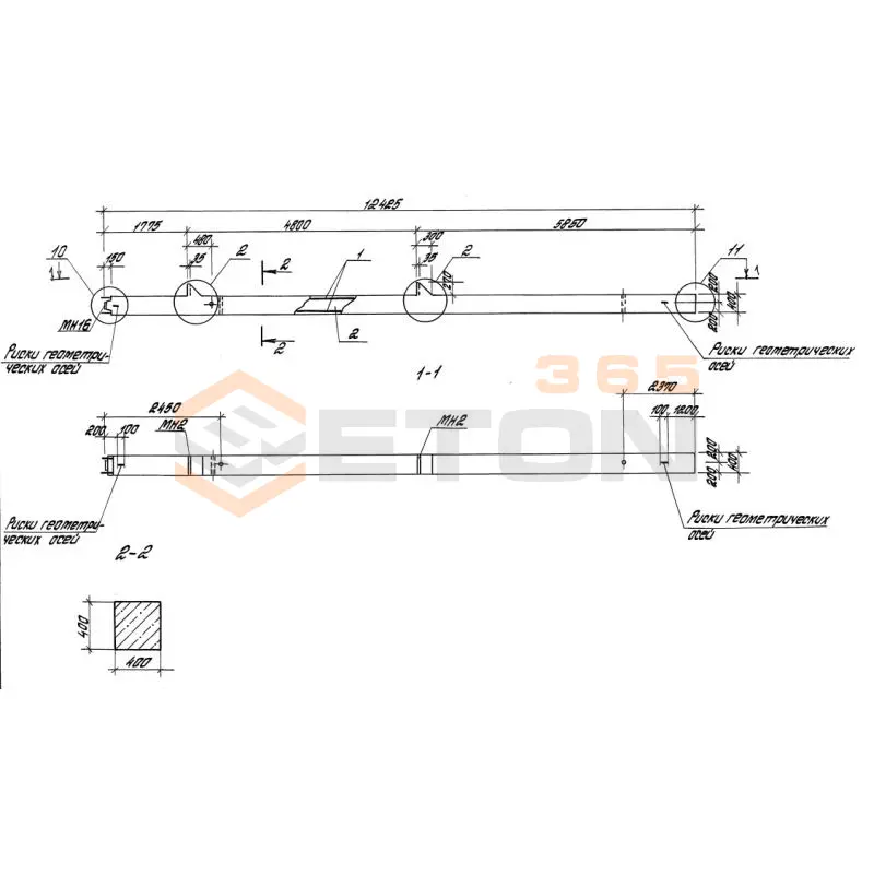 Колонны железобетонные. Высота этажей 4,8 и 6,0 м серия 1.420-35.95 ( 1.420-12, ИИ 23-3/70, ИИ 23-2/70, ИИ 23-1/70 ) К 21-3