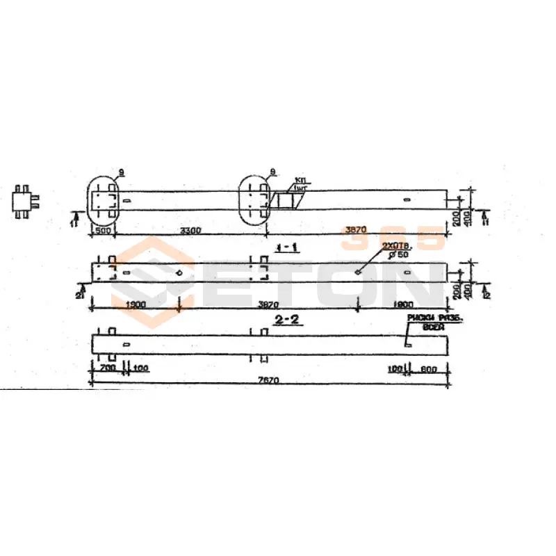 Колонны сечением 400х400 мм для зданий с высотами этажей 3,3 м Серия 1.020.1-2с/89 3КБ 33-77-5 с