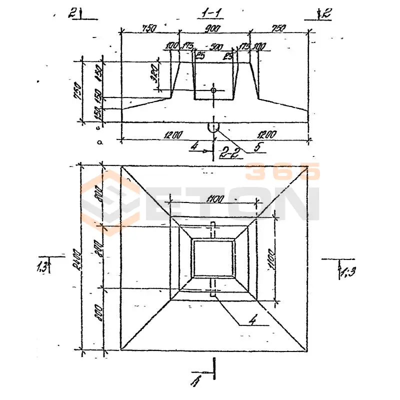 Фундаменты под колонны ТП 901-4-63.83 2ФР