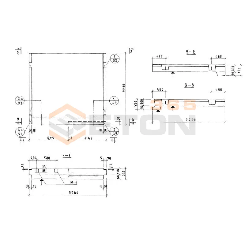 Лестничные площадки ребристые Серия 1.152-7 ЛП 24-21 в (1.152-7)