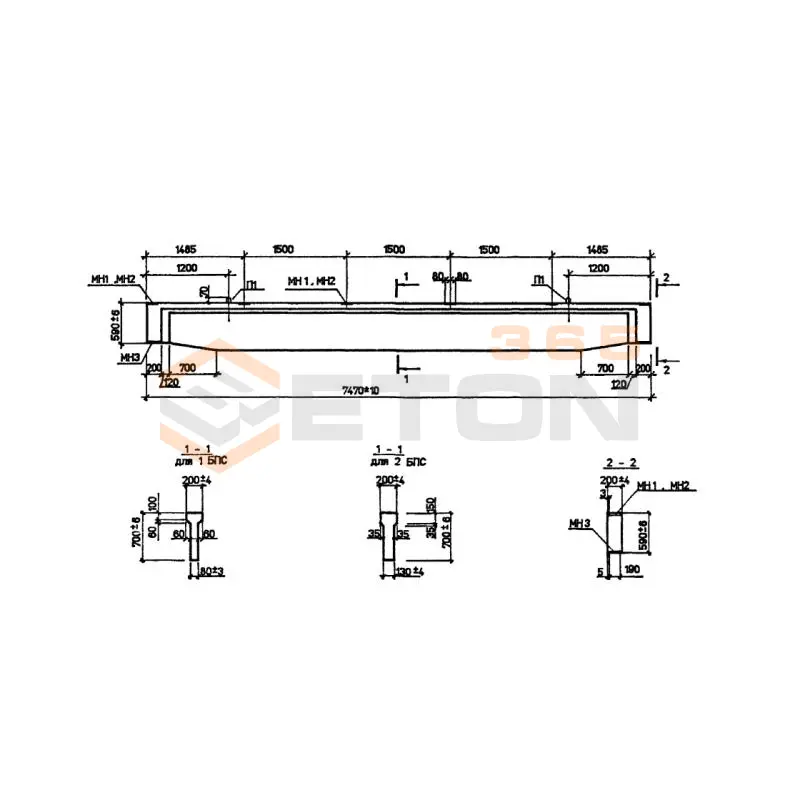 Балки Серия 1.849.1-5.93 1БСП 7,5-2 АIII