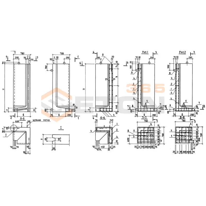 Блоки тоннелей угловые Серия 3.006.1-3/83 БУ 21-8