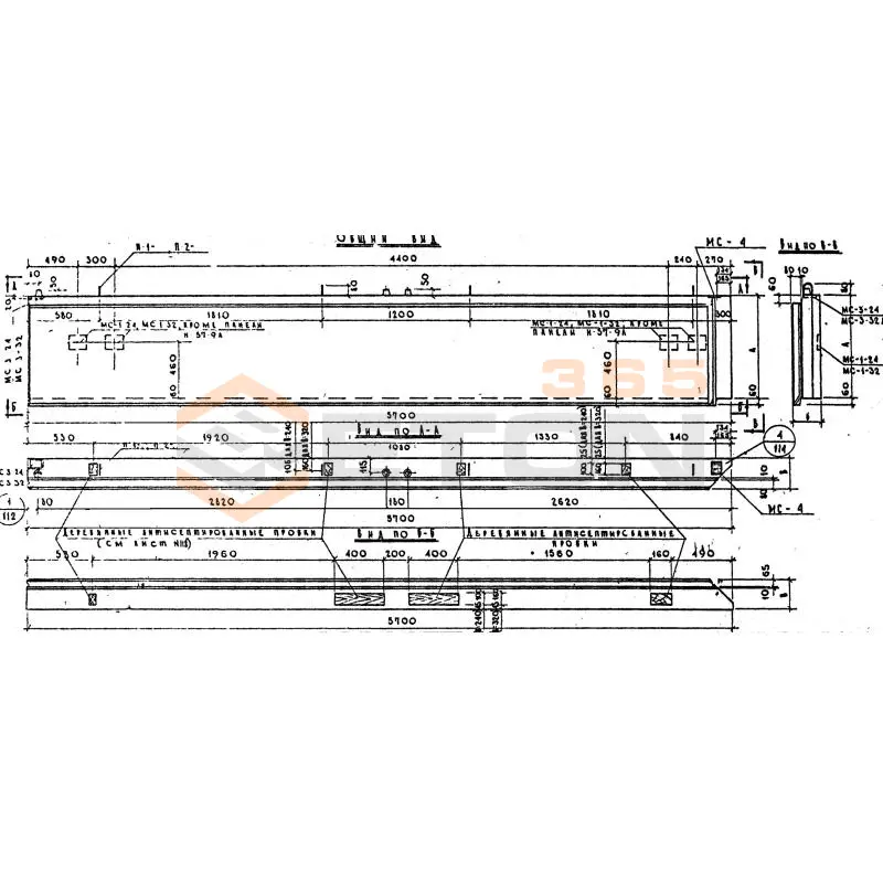 Панели стеновые керамзитобетонные толщиной 24 и 32 см Серия ИИ 04-5 Н 57-9 л