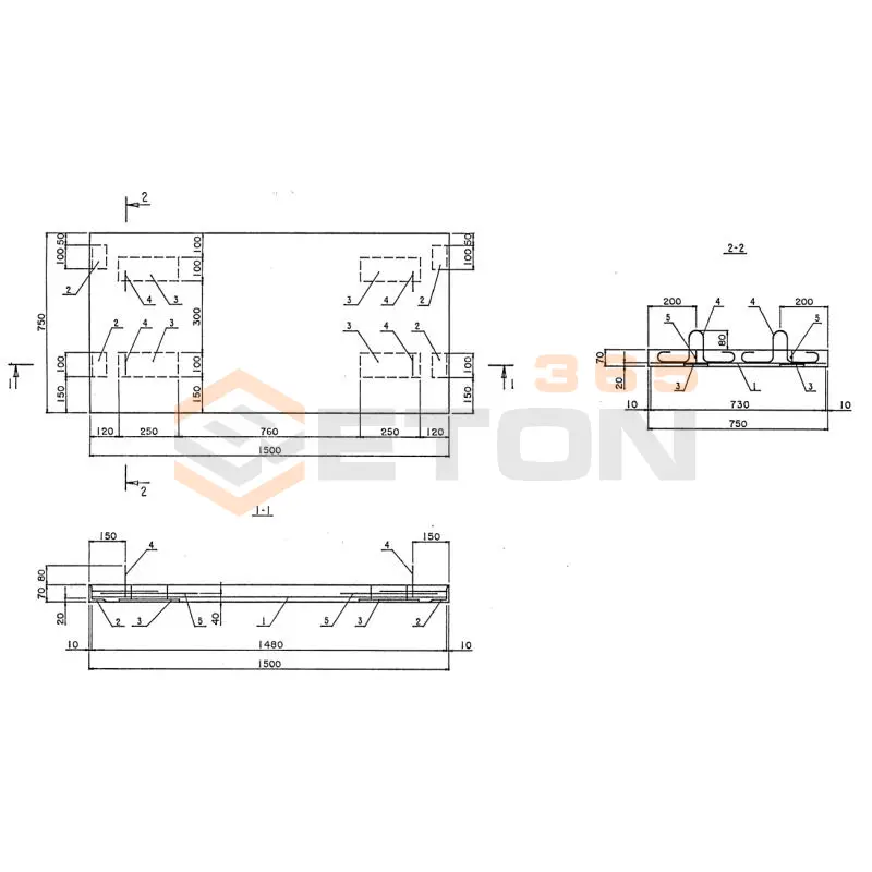 Площадки лестничных сходов Серия 3.503.1-96 ПЛ 150-75-7