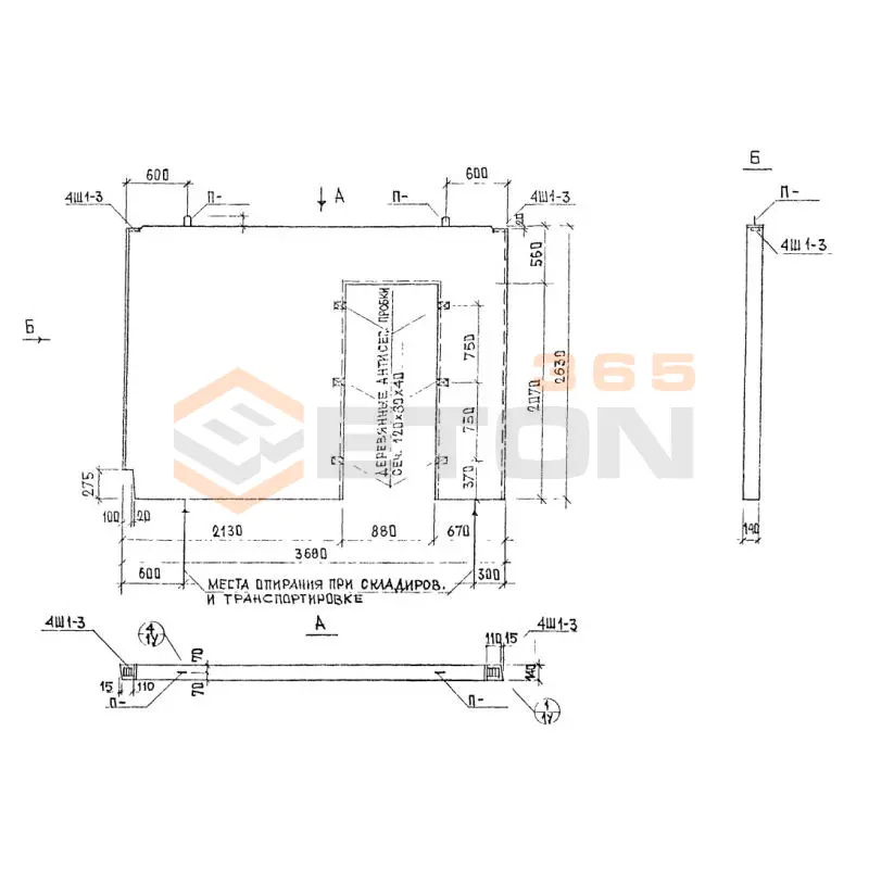 Панели внутренние стеновые Альбом РМ 2283 В 1437-20 (Альбом РМ 2283)