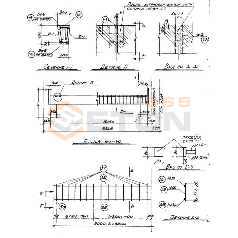 Балки фундаментные серия КЭ 01-15 ( КЭ 01-01 ) БФ 40