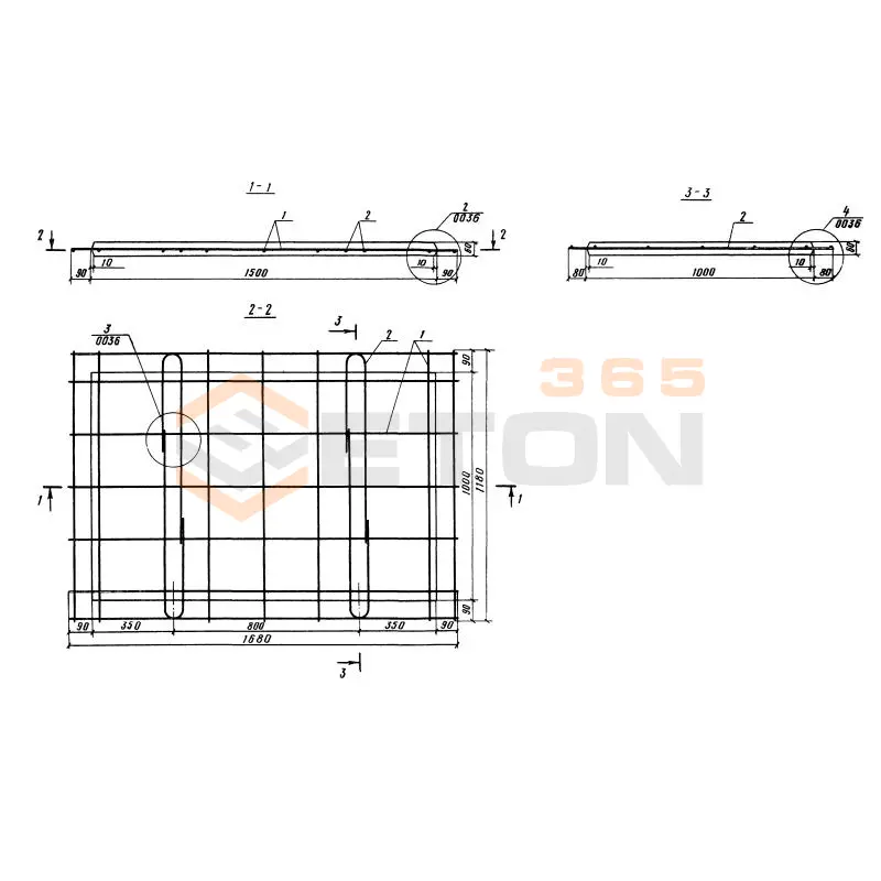 Плиты Серия 3.820.1-70 (3.820.1-32, 3.820-11) ПВ 15-10-1