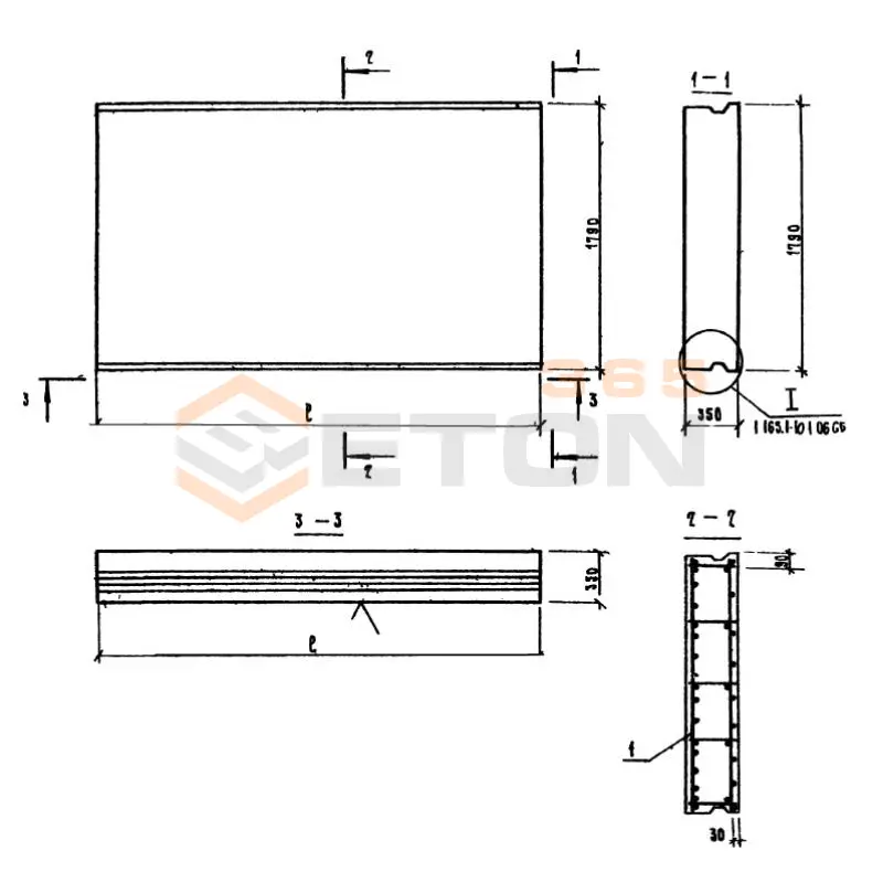 Панели покрытий сплошные Серия 1.165.1-10 П 57-18-35-2 я