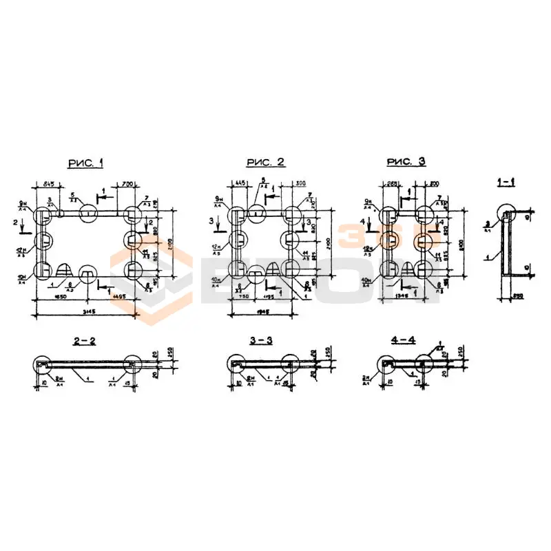 Панели наружных стен нулевого цикла Серия 1.090.1-2с 2ПСЦ 14-21-2,5 пс (1.090.1-2с)