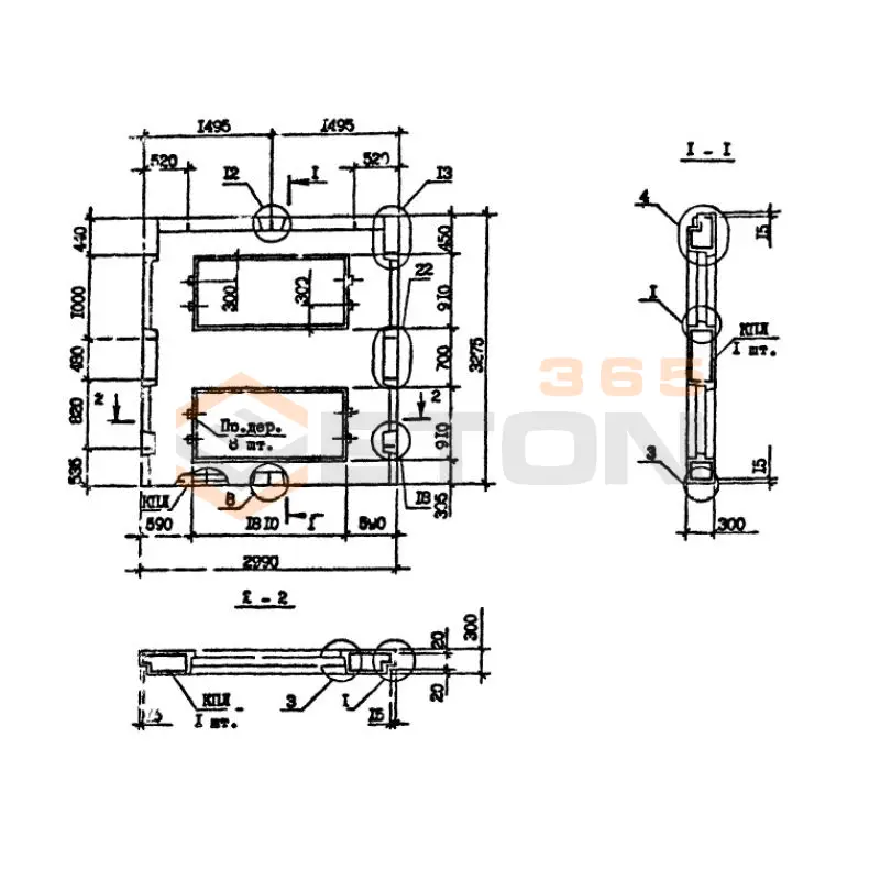 Панели наружных стен Серия 1.090.1-7с ПСЛ 30-33-3-2 пс (1.090.1-7с)