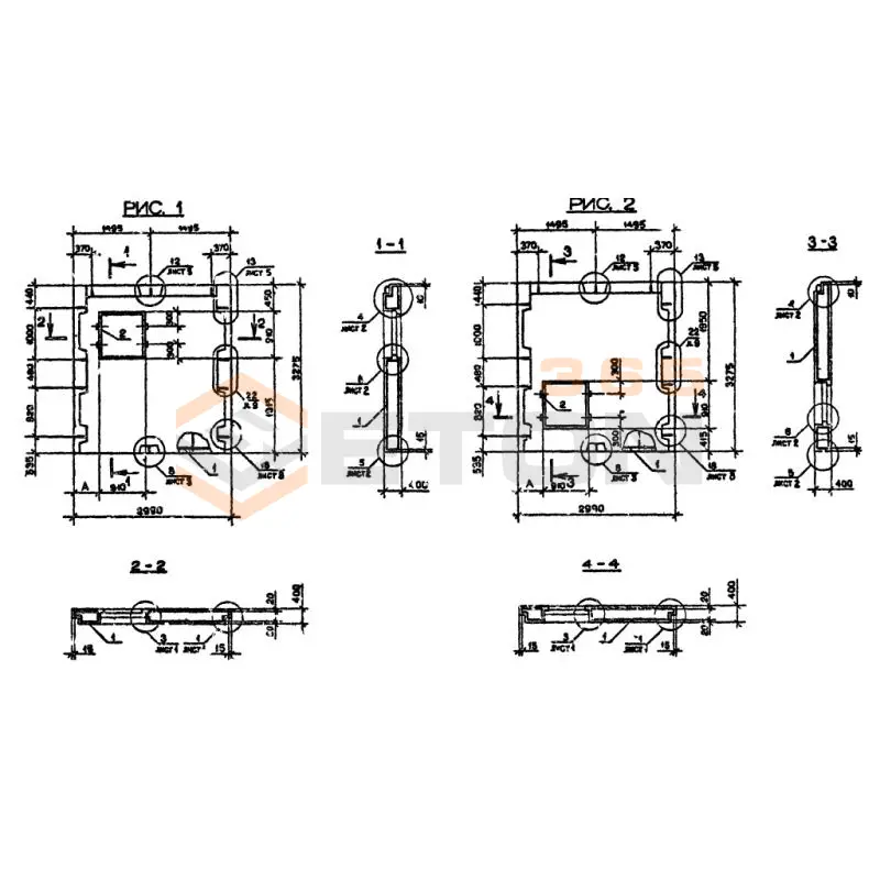 Панели наружных стен Серия 1.090.1-2с 8ПСЛ 30-33-4-2 пс (1.090.1-2с)