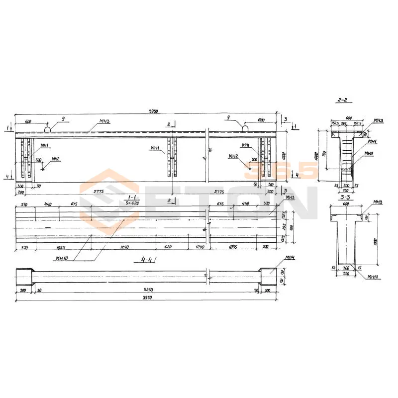 Блоки пролетного строения Серия 3.014.1-2 БКНБ 6-4 са