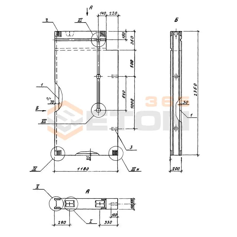 Блоки вентиляционные Серия 1.134.1-15 БВ 12-24-20-12,5 т-3