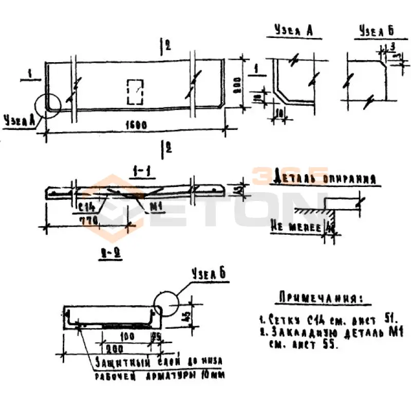 Плиты подоконные Серия 1.136-1 ЛО 16-20 (1.136-1)