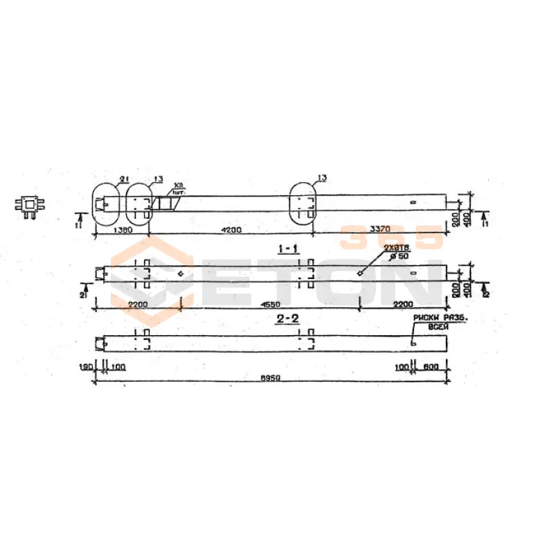 Колонны сечением 400х400 мм для зданий с высотами этажей 3,3 м Серия 1.020.1-2с/89 4КН 33-89-4 с