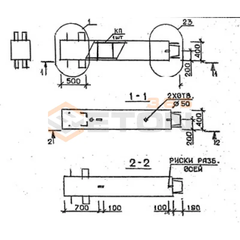 Колонны железобетонные (р.ч.346.3-07-31 КЖИ, инд.) 2КВ 33-52-4 с12