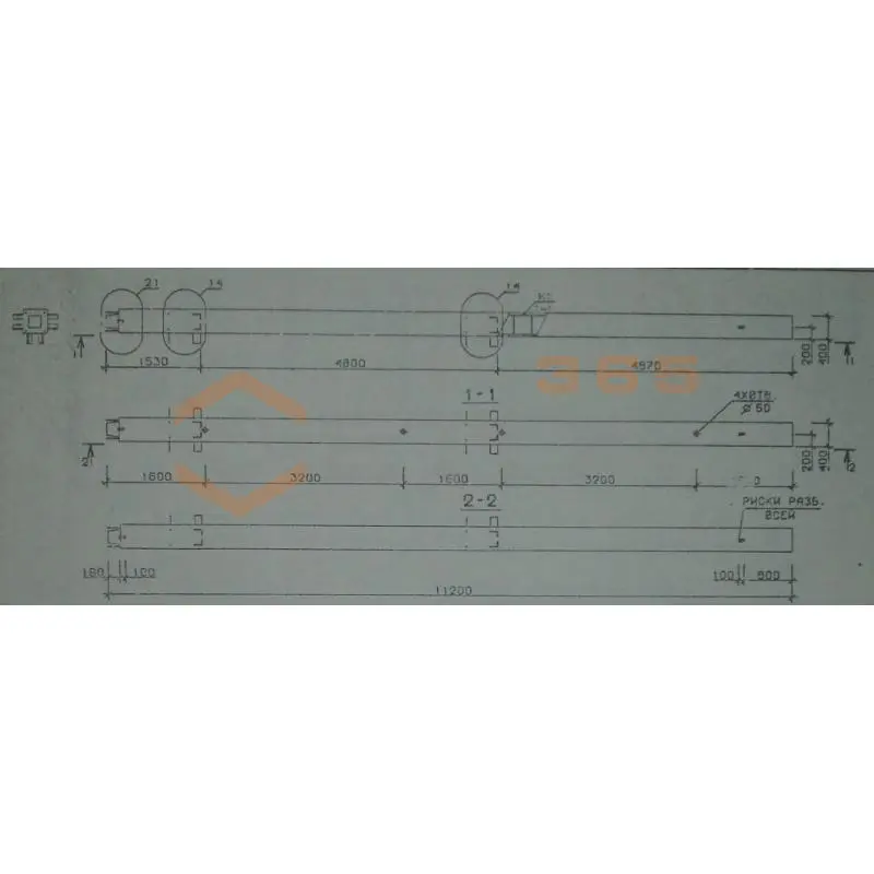 Колонны сечением 400х400 мм для зданий с высотами этажей 4,8 и 4,8 (6,0) м Серия 1.020.1-2с/89 4КН 48-112-4 с
