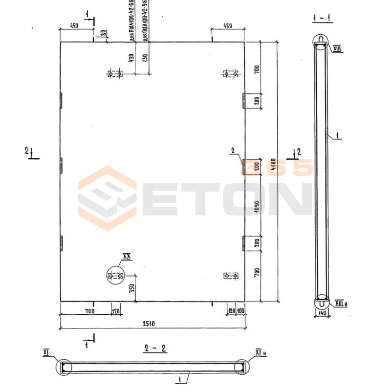 Панели шахт лифтов Серия 1.289.1-2 ПШЛ 100-42-9 б