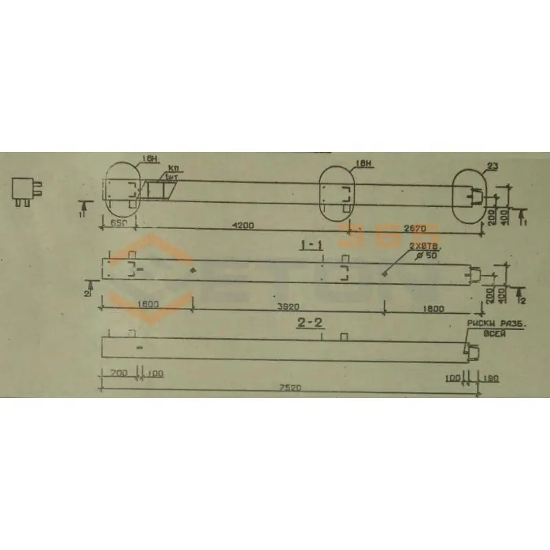 Колонны сечением 400х400 мм для зданий с высотами этажей 4,2 м Серия 1.020.1-2с/89 5КВ 42-75-1 сн