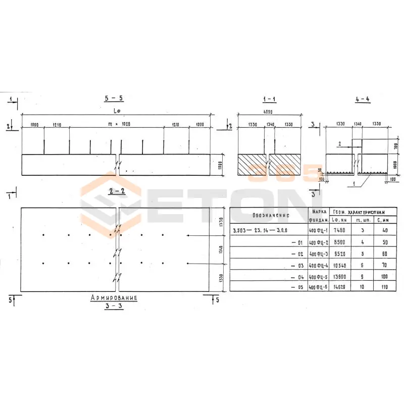 Фундаменты Серия 3.503-23 400ФЦ 1