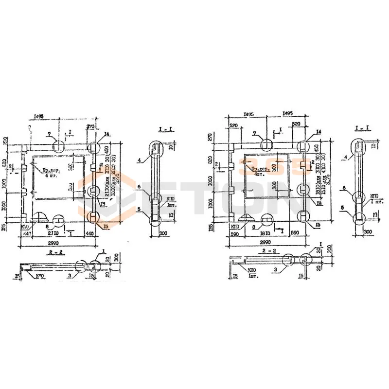 Панели наружных стен Серия 1.090.1-7с 4ПСО 30-33-3-1 пс9 (1.090.1-7с)