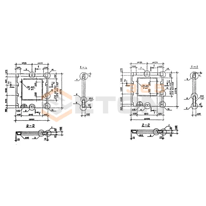 Панели наружных стен Серия 1.090.1-7с 1ПСО 30-33-4-1 пс (1.090.1-7с)