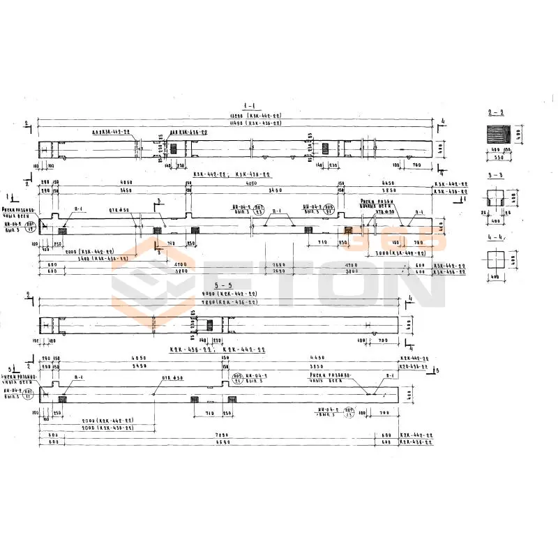 Колонны сечением 400х400 Серия ИИ 04-2 К2К 436-22