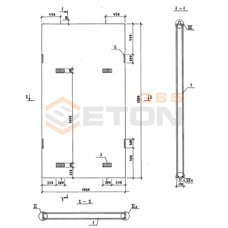 Панели шахт лифтов Серия 1.289.1-2 ПШЛ 63-33-3
