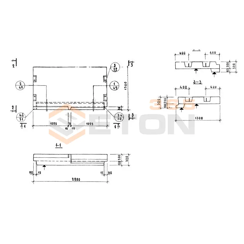 Лестничные площадки ребристые Серия 1.152-7 ЛП 22-12 (1.152-7)