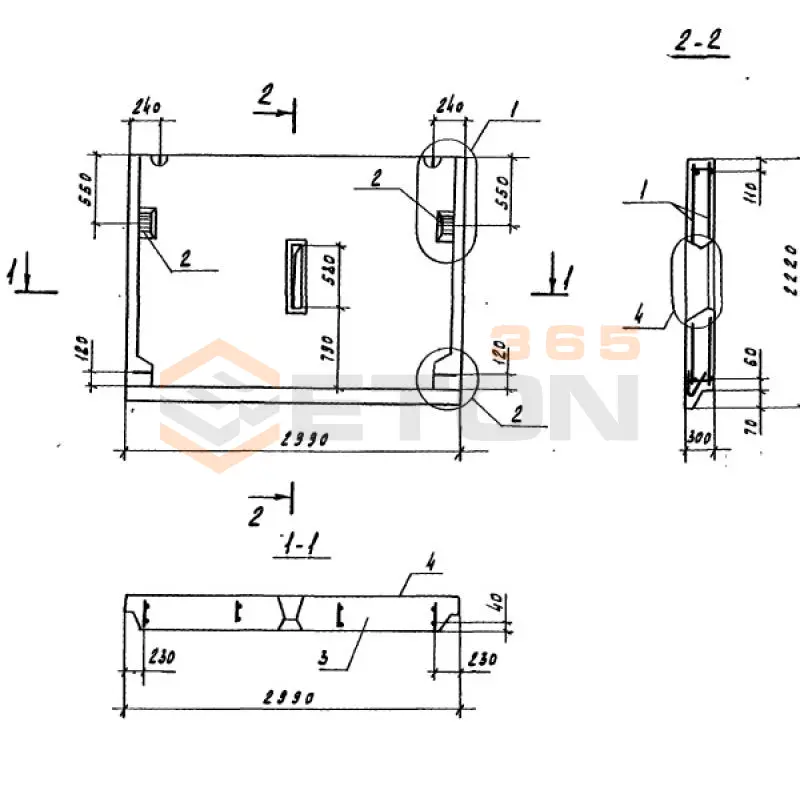 Панели опорные Серия 1.100.1-7 1НЧ 30-22-30-50 л