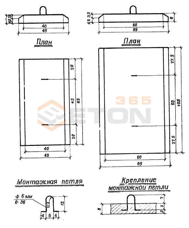 Блоки плит Альбом 819 П 1 (Альбом 819)
