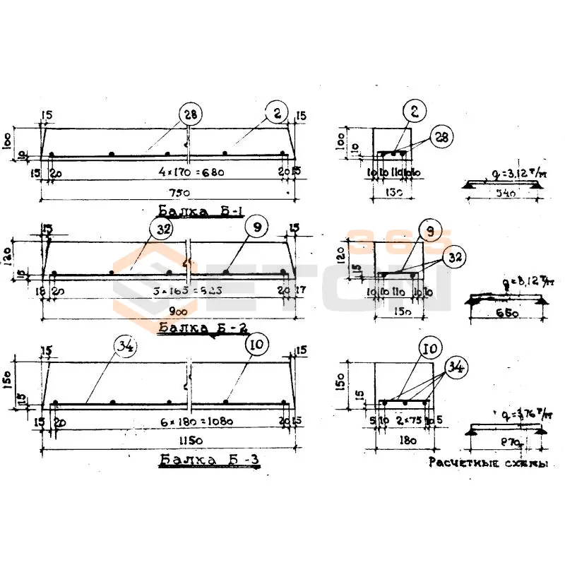 Балки перекрытия Серия ТС 01-01 Б 2