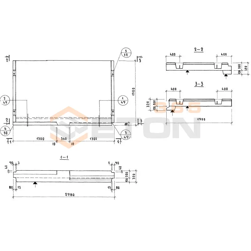 Лестничные площадки ребристые Серия 1.152-7 ЛП 30-18 (1.152-7)
