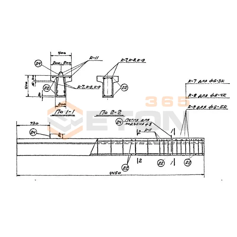 Балки фундаментные Серия КЭ 01-23 ФБ 3 к