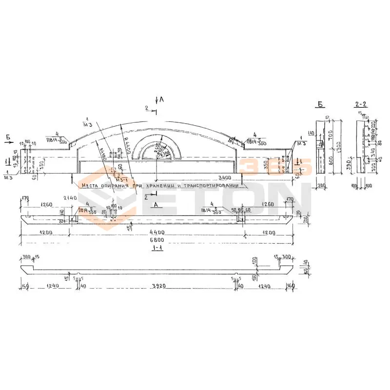 Ограждения козырьков входа Альбом 3РС 19-08 3ОКВ 1 (Альбом 3РС 19-08)