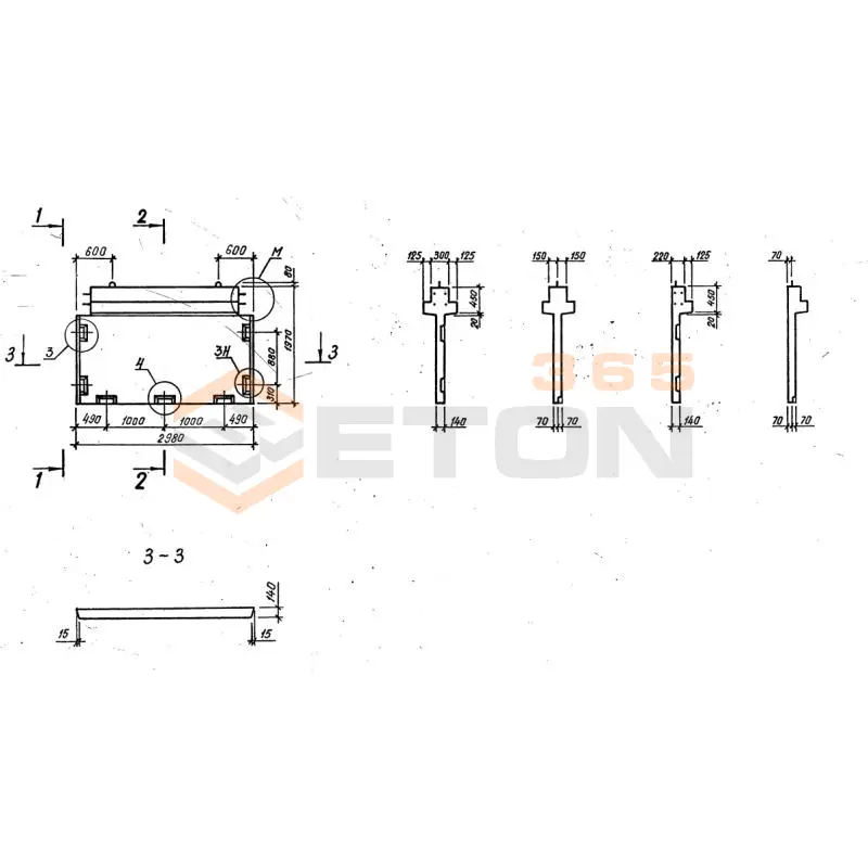 Диафрагмы жесткости серия 1.020-1/87 ( 1.020.1-7, 1.020-1/83, ИИ 04-1, 1.020.1-3пв ) 2Д 30-20