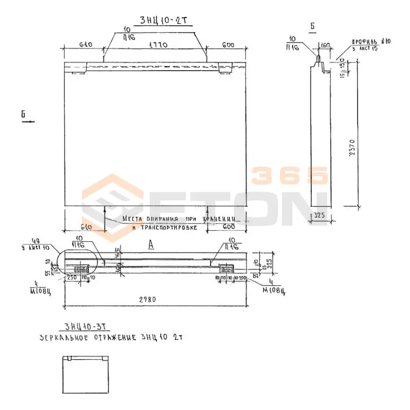 Панели наружных стен цокольные трехслойные Альбом 3РС 17-15 3НЦ 10-2 т (Альбом 3РС 17-15)