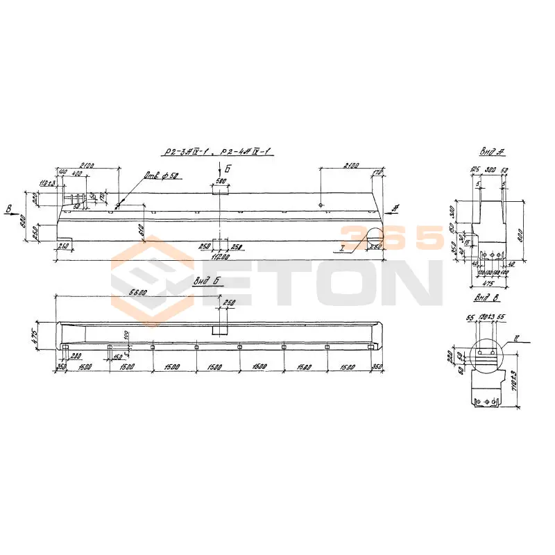 Ригели пролетом 12,0 м Серия 1.420.1-19 Р 2-3 АтVск-1 а