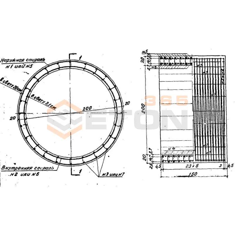 Звенья железобетонные круглых водопропускных труб для автомобильных дорог Серия 3.501-59 и 3.501.1-144, шифр 1484 ЗК 12-150