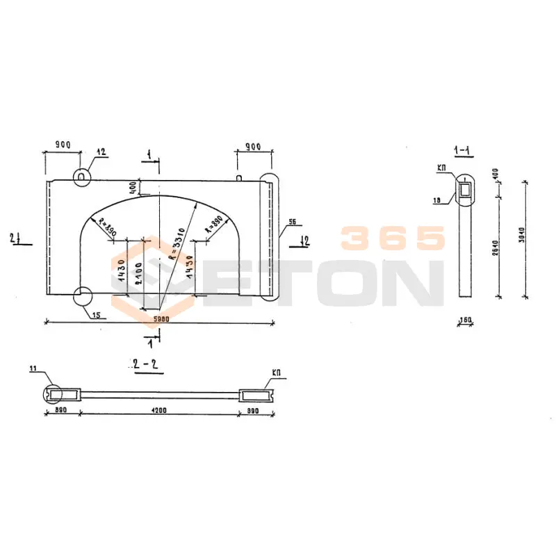 Панели внутренних стен Серия 1.090.1-1/88 ПВА 60-30-42