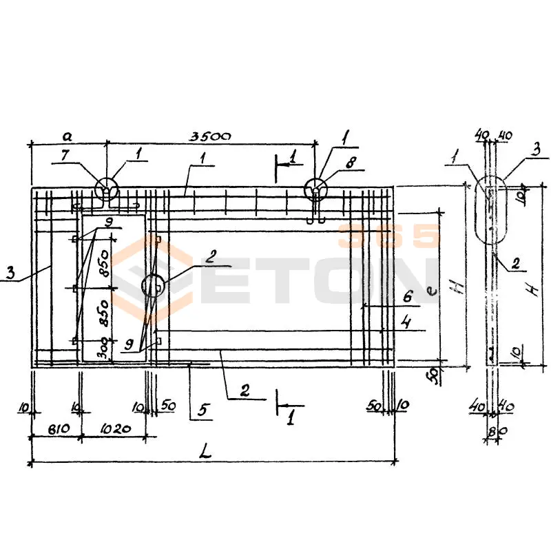 Панели перегородок железобетонные для зданий промышленных и сельскохозяйственных предприятий Серия 1.030.9-2 ПГ 60-30-2 т д1
