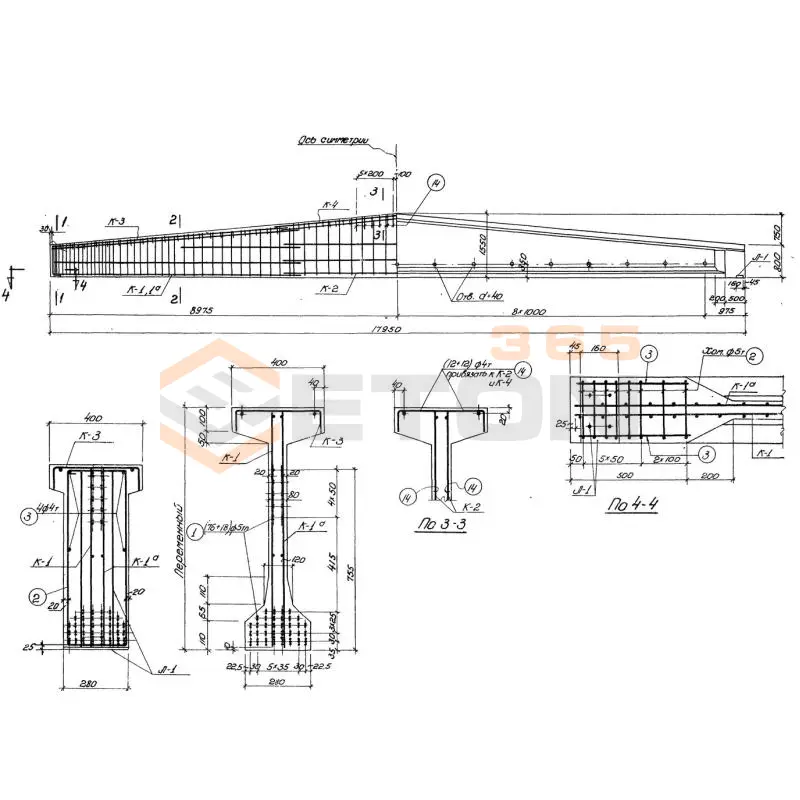 Балки Серия ПК 01-06 Б 1-18-2
