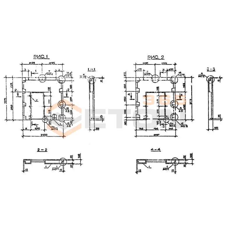 Панели наружных стен Серия 1.090.1-2с 3ПСД 30-33-3-1 пс (1.090.1-2с)