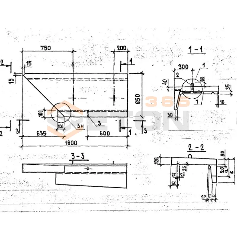 Парапетные плиты Серия 1.169.1-1 ПП 16-6-35-300 т л