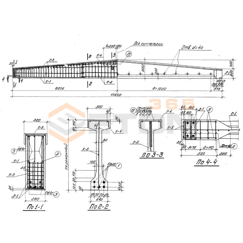 Балки Серия ПК 01-06 Б 4-18-1